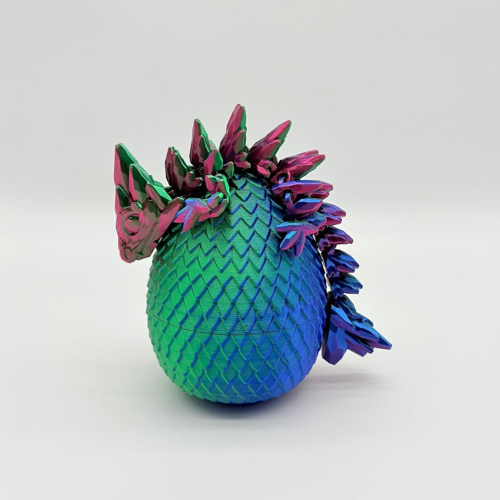 Dragon in Egg Container Set - 8.5" Articulating Dragon Figure
