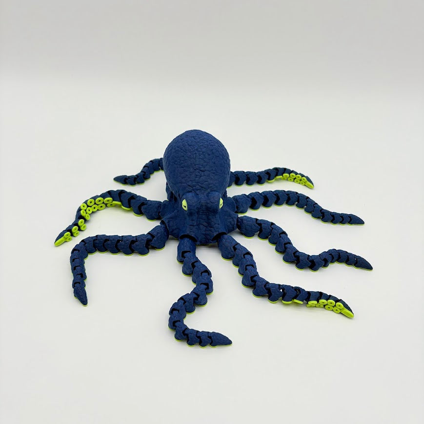 Articulated Octopus – 13" Wide with Movable Tentacles