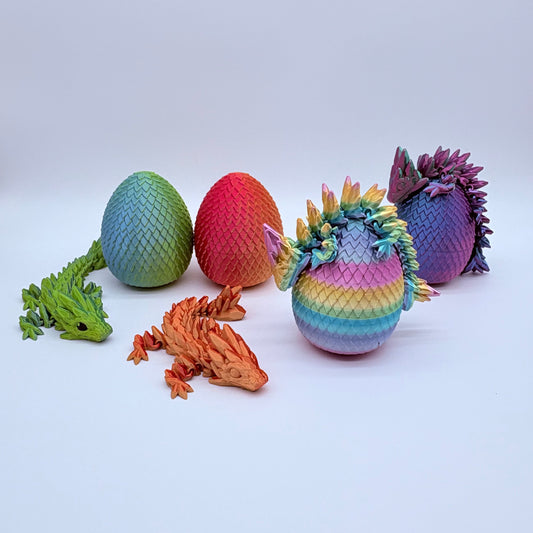 Dragon in Egg Container Set - 8.5" Articulating Dragon Figure