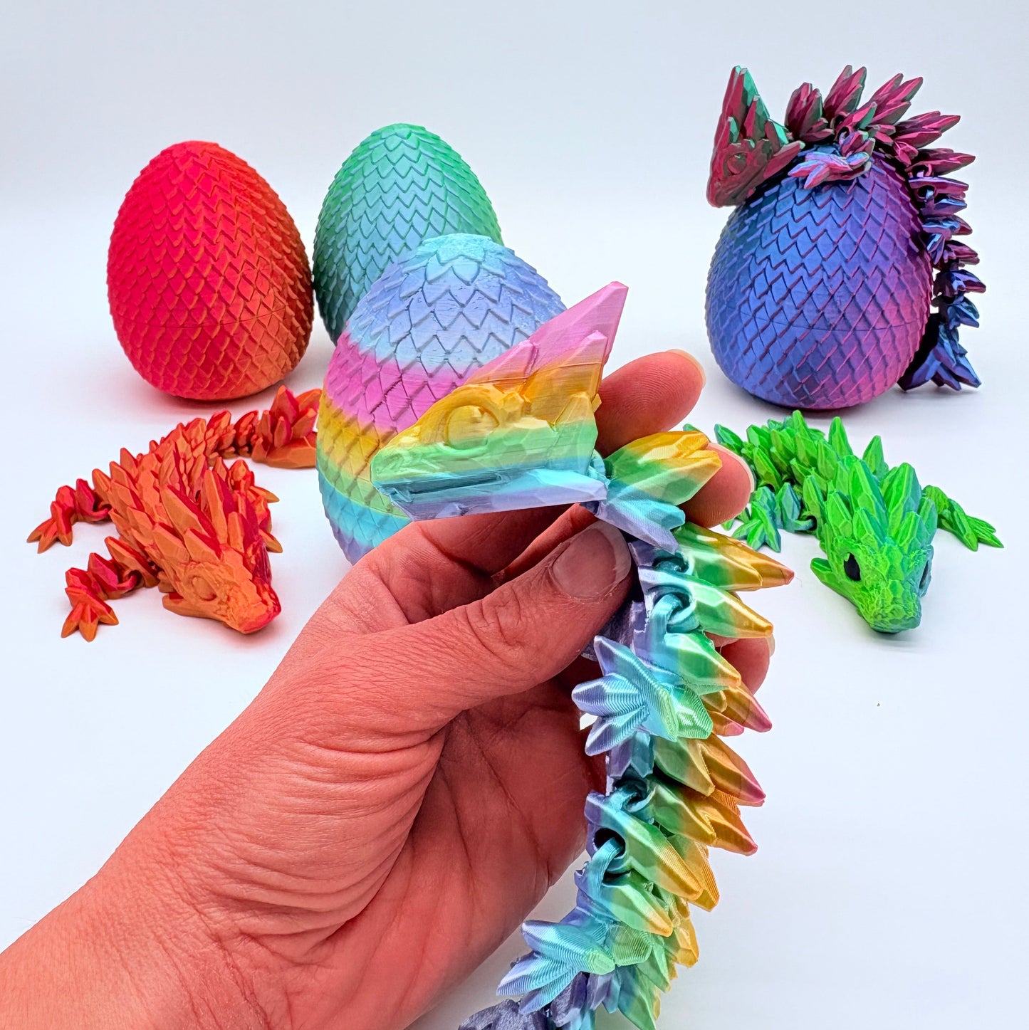 Dragon in Egg Container Set - 8.5" Articulating Dragon Figure