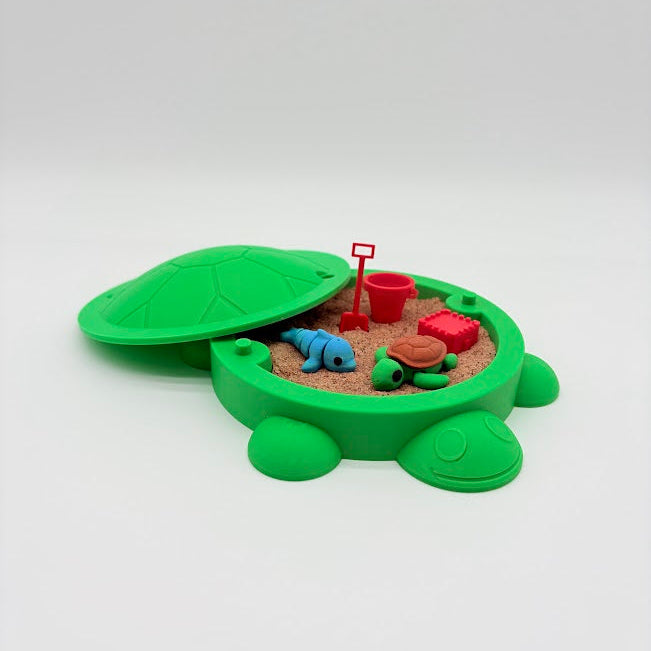 Turtle Desktop Sandbox – 3D Printed Mini Beach with Kinetic Sand
