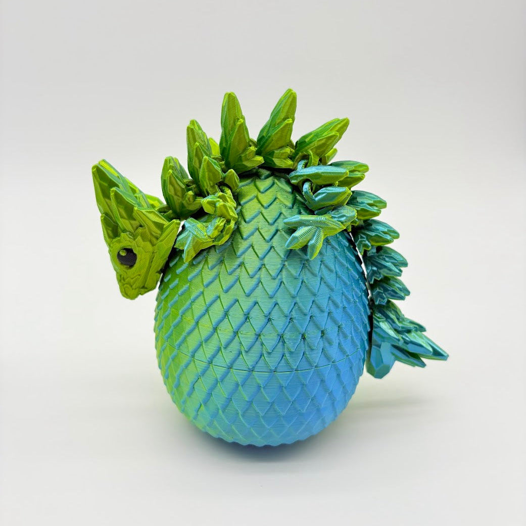 Dragon in Egg Container Set - 8.5" Articulating Dragon Figure