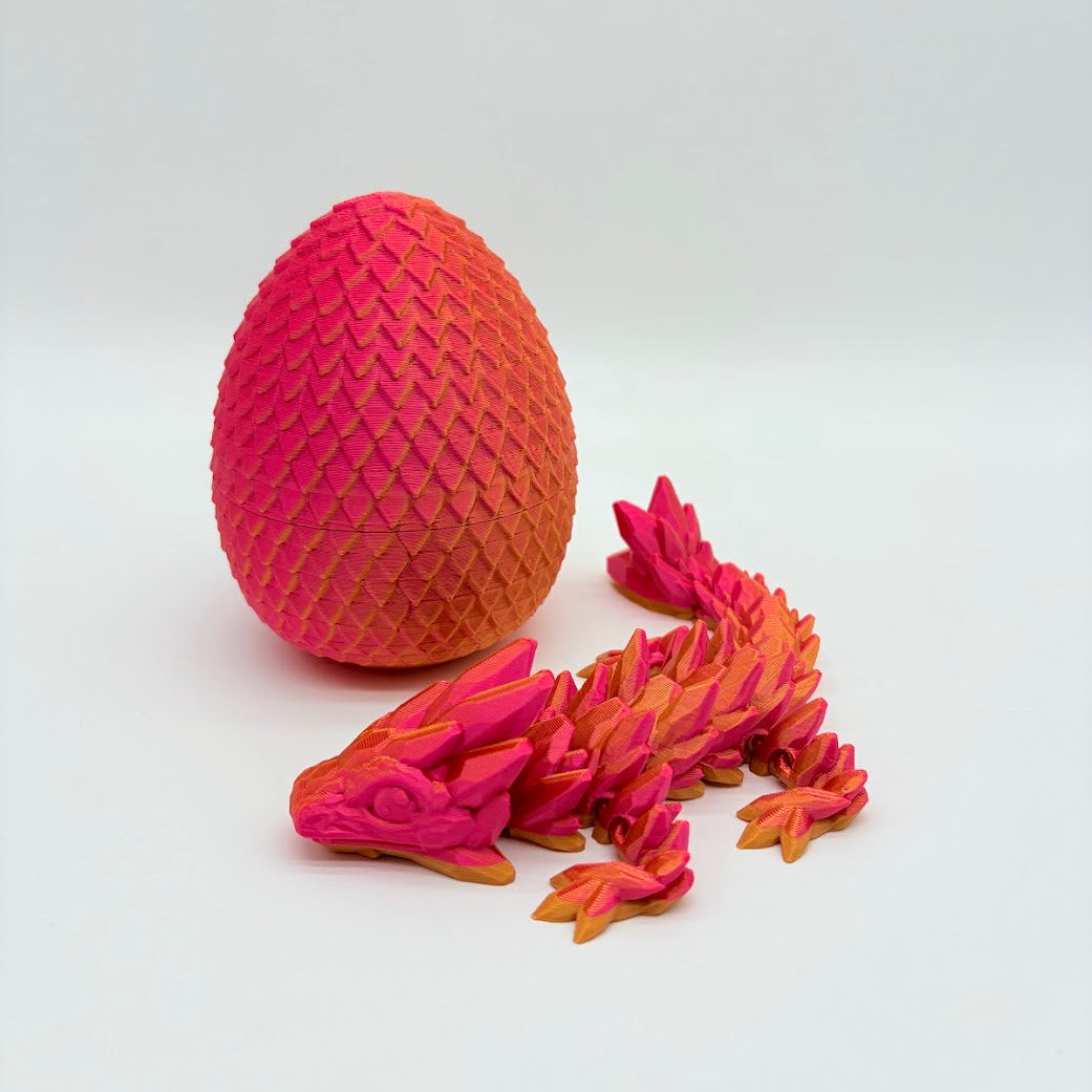 Dragon in Egg Container Set - 8.5" Articulating Dragon Figure
