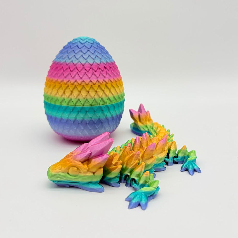 Dragon in Egg Container Set - 8.5" Articulating Dragon Figure