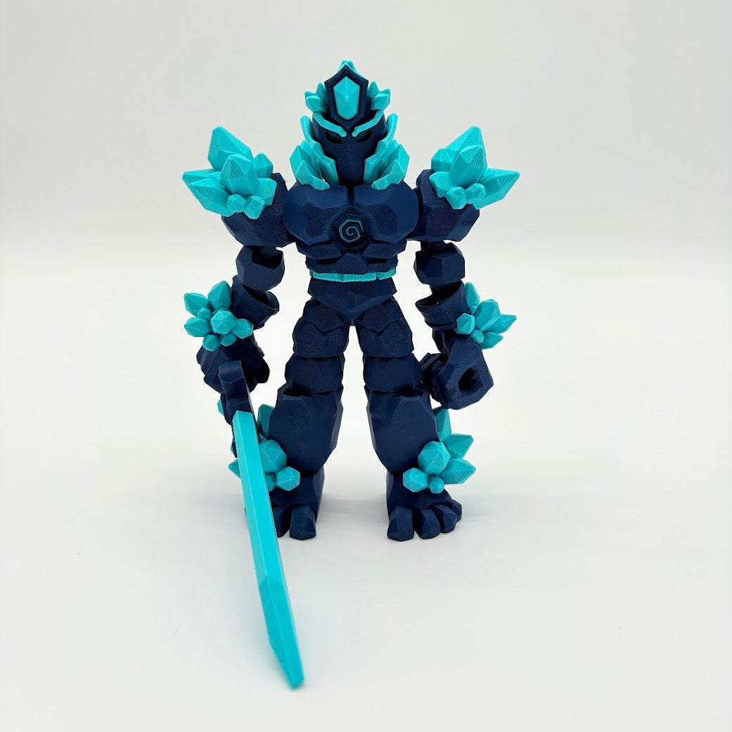 7” Crystal Warrior Articulated Figure | Posable Fantasy Warrior + Removable Sword