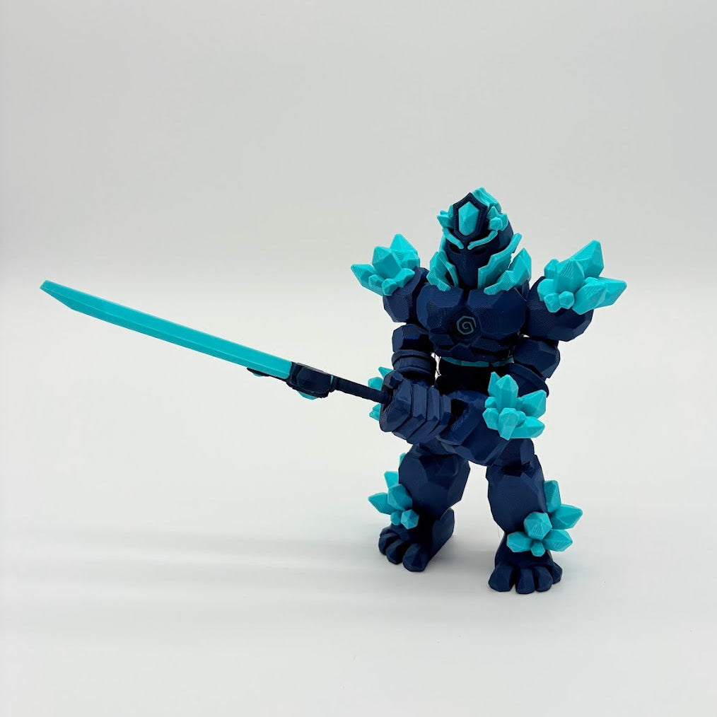 7” Crystal Warrior Articulated Figure | Posable Fantasy Warrior + Removable Sword