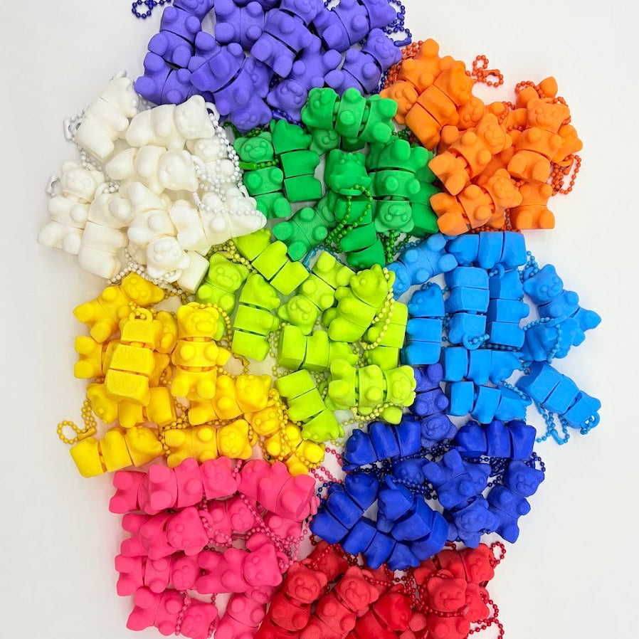 Friendship Bears Keychains - Rainbow Packs, Single Colors or Customizable Colors